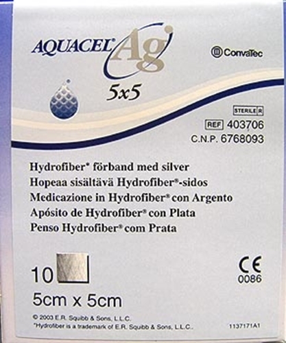 Aquacel Ag sølvban  5x5cm-utsolgt