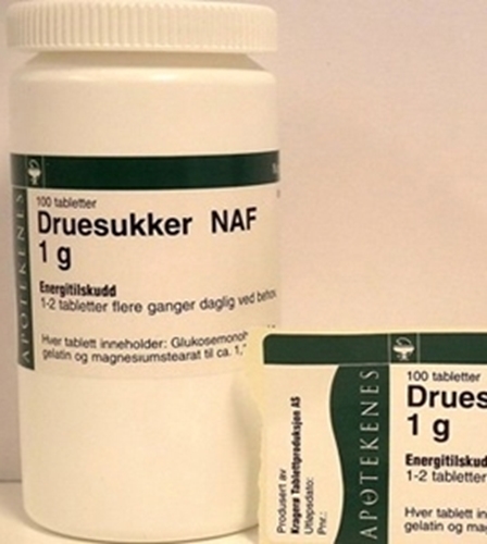 Druesukker NAF tab 1g 100 tabletter