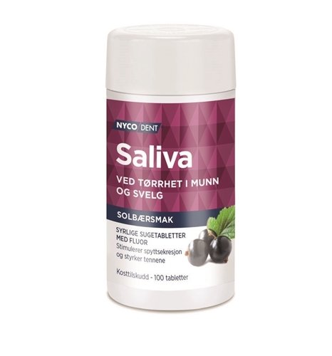 Nycodent Saliva sugetabletter solbær 100stk