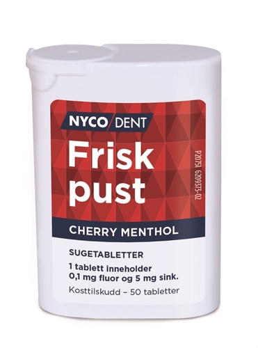 Nycodent Frisk Pust Cherry Menthol sugetabletter