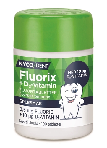 Nycodent Fluorix 0,5 mg + D-vitamin Eple