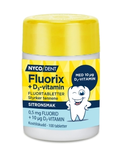 Nycodent fluorix 0,5mg D3 sitronsmak 100 tabletter