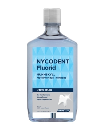 Nycodent Fluorid 0,2% munnskyll uten smak 500 ml
