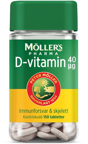 Möller's Pharma 40 µg D-vitamin tabletter 150stk