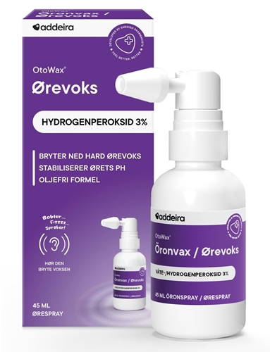 Otowax ørevoks hydrogenperoksid 3% ørespray 45 ml