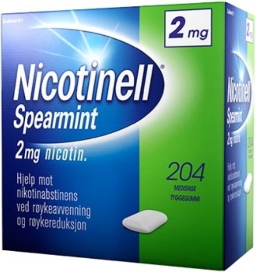Nicotinell tyggegummi 2mg spearmint 204 stk