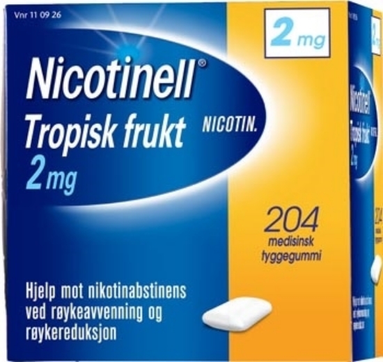 Nicotinell Tyggegummi 2mg Tropisk Frukt 204 stk