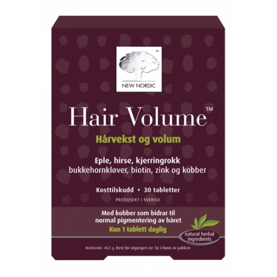 Hair Volume 30 tabletter – kosttilskudd med biotin for hår, hud og negler