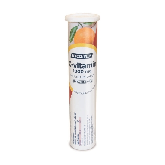 Nycoplus C-vitamin 1000mg 20 brusetabletter appelsin