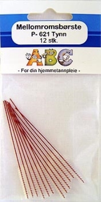 Mellomromsbørste P-621 rød, Tynn, 12 stk.
