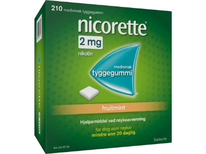Bilde av Nicorette Tyggegummi 2mg Fruitmint- 210 stk