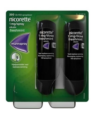 Bilde av Nicorette Munnspray 1mg/dose Freshmint 2x150 doser