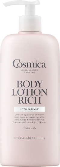 Cosmica Body Lotion Rich Uten Parfyme 400 ml – kroppslotion for tørr hud