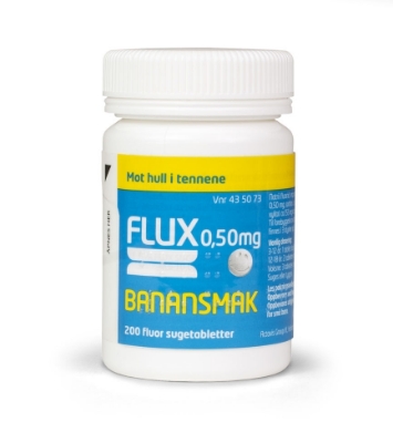 Fluortabletter 0,50mg banansmak, 200 stk.