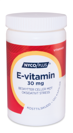 Nycoplus E-vitamin kapsler 30mg 120 stk