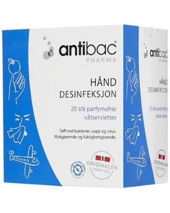 Bilde av Antibac Pharma 85% Våtservietter Hånd 20stk