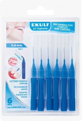 Bilde av Ekulf ph supreme mellombørst 0,6mm blå -6stk