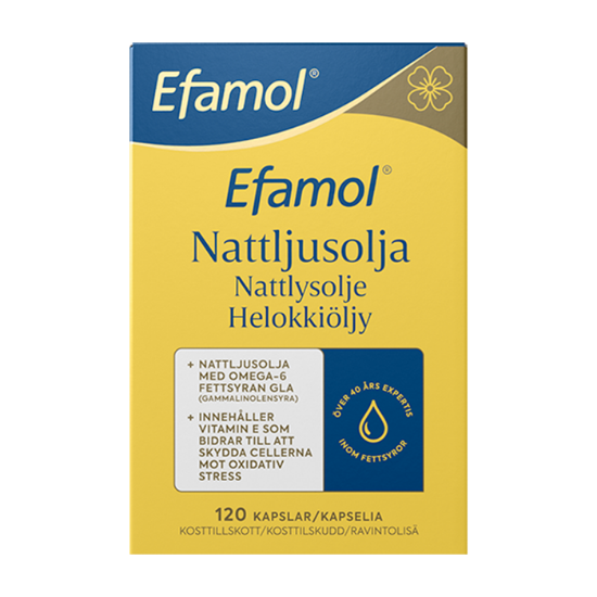 Efamol 120 kapsler – nattlysolje rik på GLA for hud og hormonbalanse