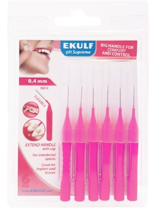 Bilde av Ekulf ph supreme mellombørst 0,4mm  rosa 6 stk