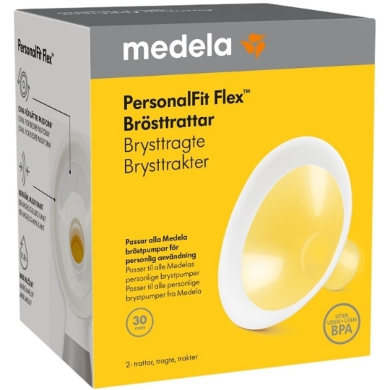 Medela PersonalFit Flex Brysttrakt 30 mm – fleksibel brysttrakt i 2‑pakning.
