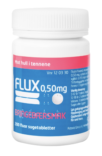 Flux Sugetabletter 0,50 mg Bringebær – 200 tabletter
