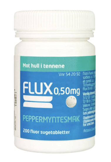 Bilde av Flux Sugetabletter 0,50mg Peppermynte 200 tabletter 