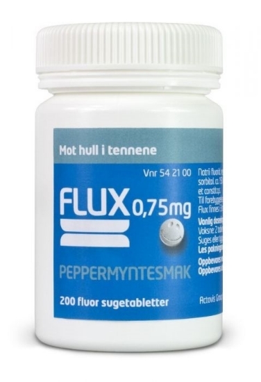 Flux Sugetabletter 0,75mg Peppermynte  200 tabletter