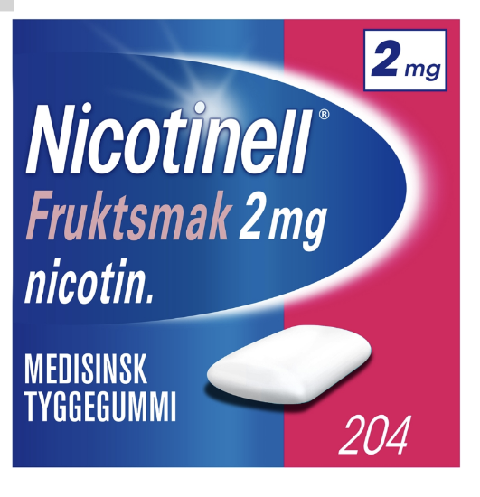 Nicotinell Tyggegummi 2mg Fruktsmak 204 stk