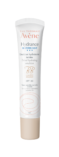 Avène Hydrance BB Light SPF30 40 ml – fuktgivende BB‑krem med lett dekk og solbeskyttelse.