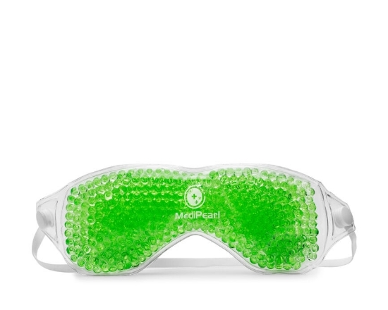 MediPearl gjenbrukbar øyemaske med blå geleperler for varme- og kuldeterapi
