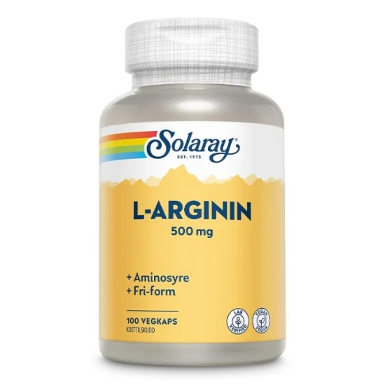 Solaray L-arginin 500mg 100 kapsler