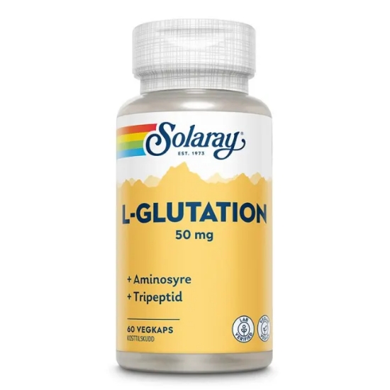 Solaray L‑Glutation 60 kapsler – Kraftig antioksidant for avgiftning og cellebeskyttelse