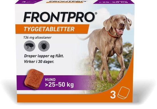 Frontpro Vet 136 mg Hund 25-50 kg Tyggetabletter 3 stk