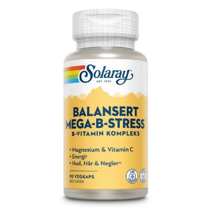 Bilde av Solaray mega B stress veg 90 kapsler