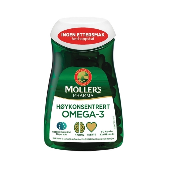 Møllers pharma Høykonsentrert Omega 3 Anti-Oppstøt Kapsler 80stk