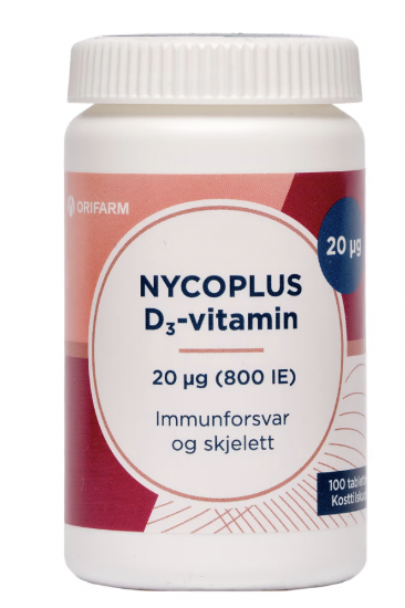 Nycoplus D3-vitamin 20mcg 100 tabletter
