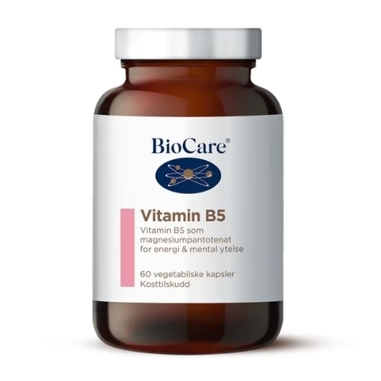 BioCare Vitamin B5 60 kapsler – høydosert pantotensyre for energi og mental funksjon