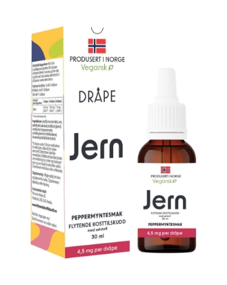 Bilde av Dråpe vegansk jern med smak av peppermynte 30 ml
