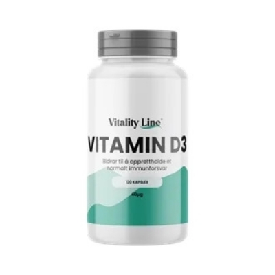 Vitality Line vitamin D3 40µg 120 kapsler