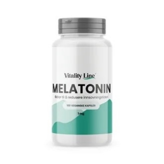 Vitality Line Melatonin 1 mg 100 kapsler – kosttilskudd for søvn og innsovning