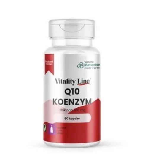 Vitality Line Q10 – 60 kapsler med 100 mg koenzym Q10 for energi og hjertehelse