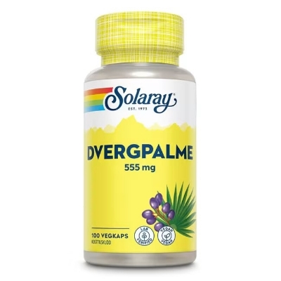 Solaray Dvergpalme 555 mg 100 kapsler – Saw Palmetto for prostata og urinveisstøtte