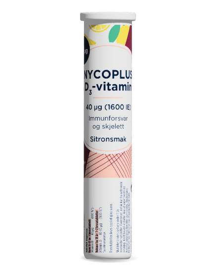 Nycoplus D3-vitamin 40 µg brusetabletter sitronsmak 20 stk 