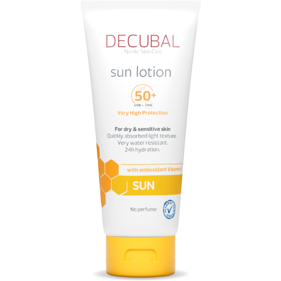 Decubal Sun Lotion uten parfyme SPF50+ 180 ml 