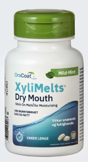 XyliMelts Mild Mint klebetabletter 110 stk – lindring ved tørr munn