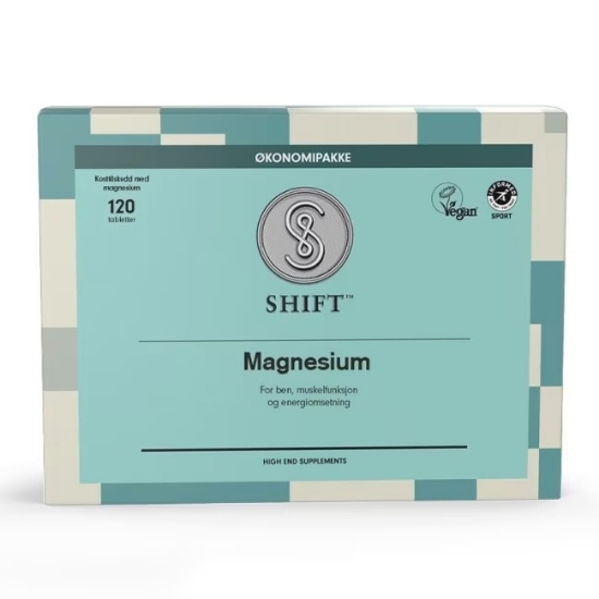 Shift Magnesium 120 tabletter – Effektiv magnesium for muskler og energi