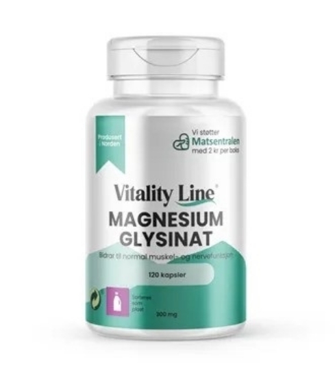 Vitality line magnesium glysinat 300 mg 120 kapsler