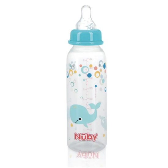 Nuby Tåteflaske Anti-kolikk  Blå Hval 240 ml