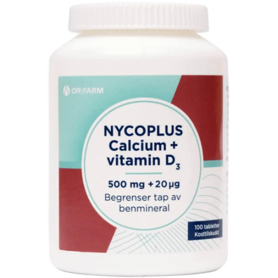 Nycoplus Calcium m/ D3-vitamin 20 mcg Tabletter 100 stk