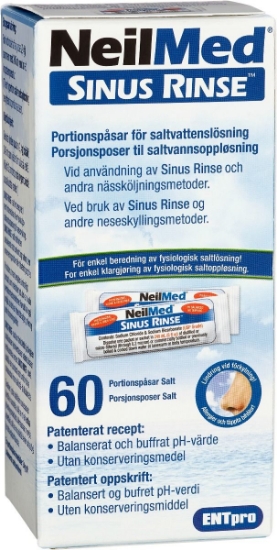 NeilMed Sinus Rinse – Porsjonsposer med salt (60 stk)